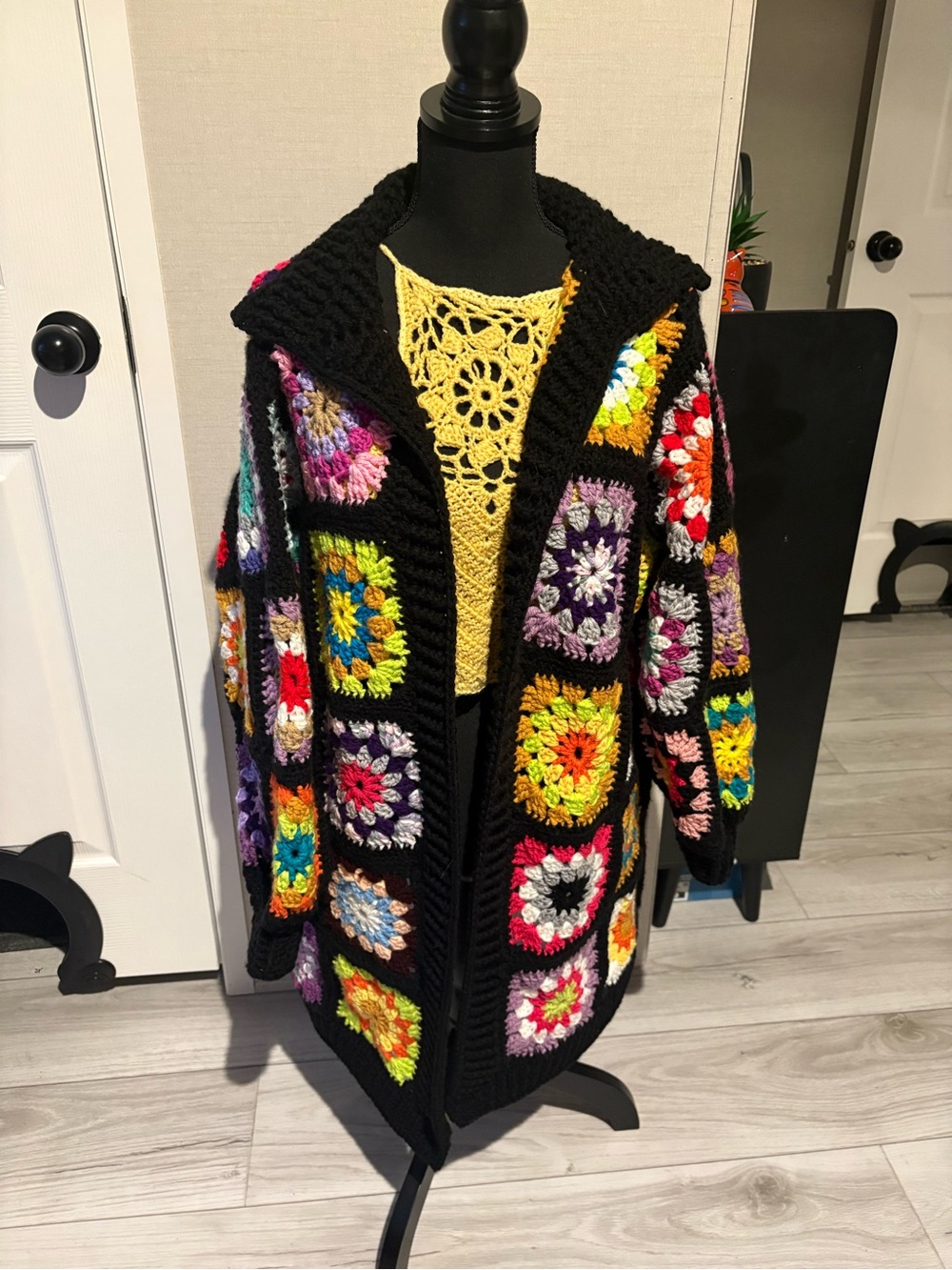Handmade Crochet Granny Square Cardigan